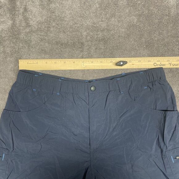 Columbia Shorts Womens Medium Blue 5” Inseam Nylon Stretch Elastic Waist Fishing - Picture 6 of 10